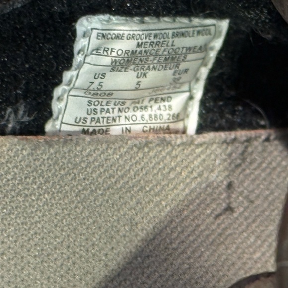 Women’s MERRELL Encore Groove brown brindle wool shoes- Size 7.5 - Picture 9 of 9